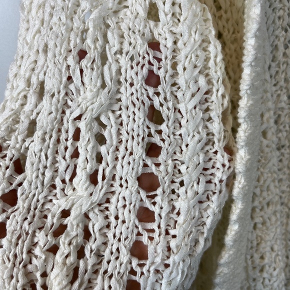Marisa Christina Open Knit Sweater Cream Sweater Top sz L Indie Boho - Picture 8 of 15